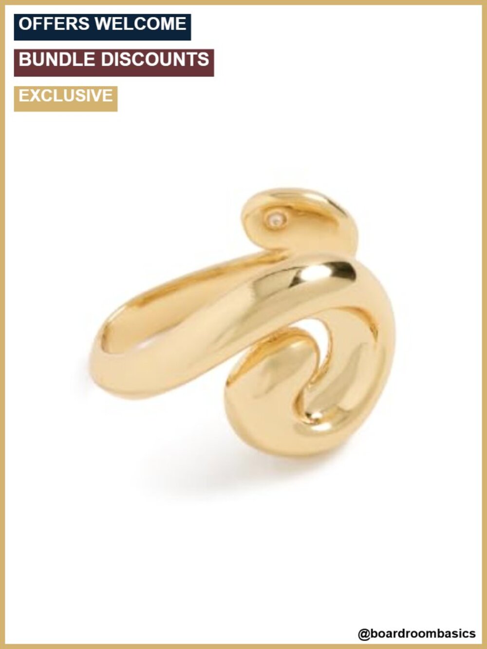 Gio Ear Cuff Polished Finish Minimalist Gold Tone Ear Jewelry
